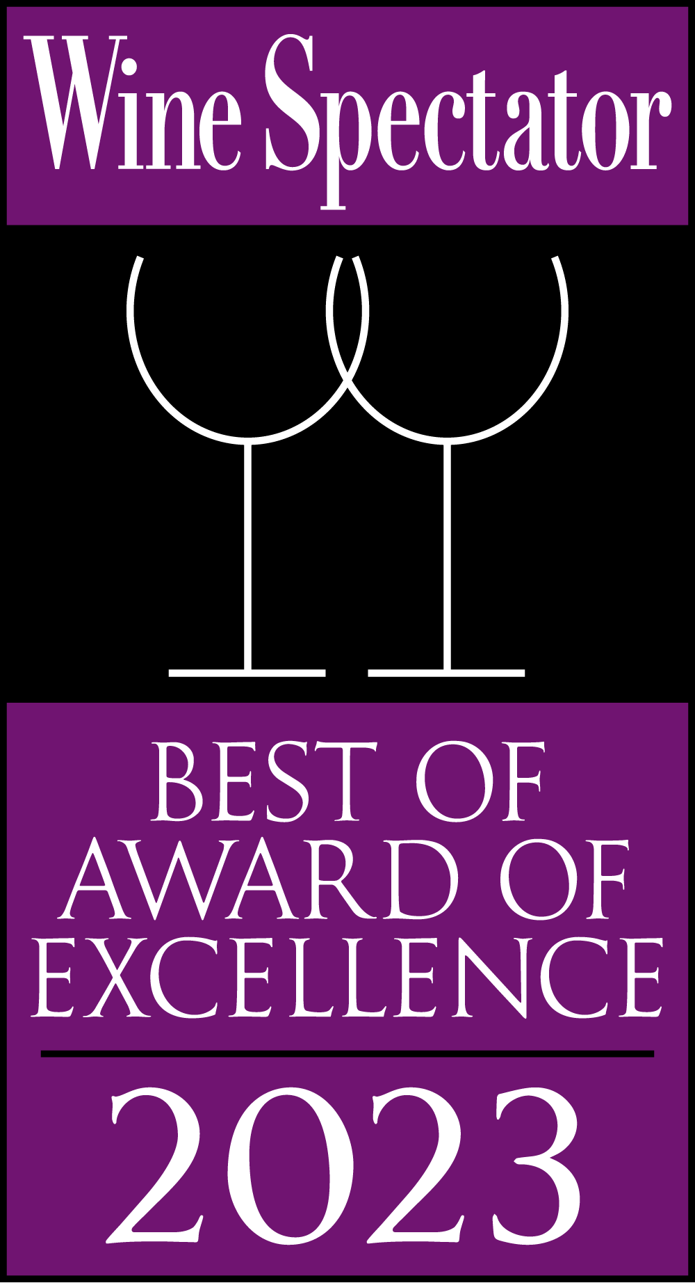 Best of Award of Excellence by Wine Spectator